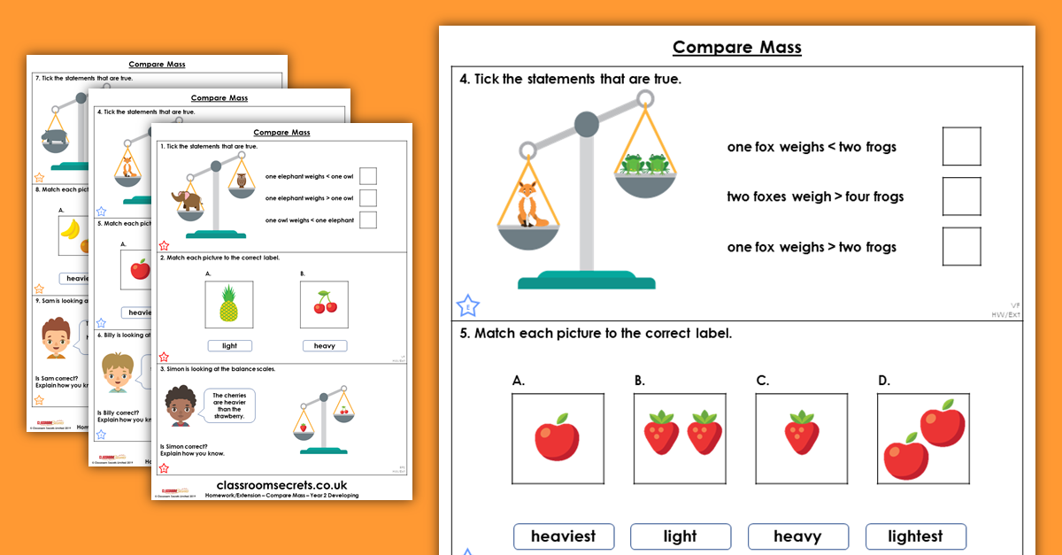 Free Compare Mass Homework Extension Year 2