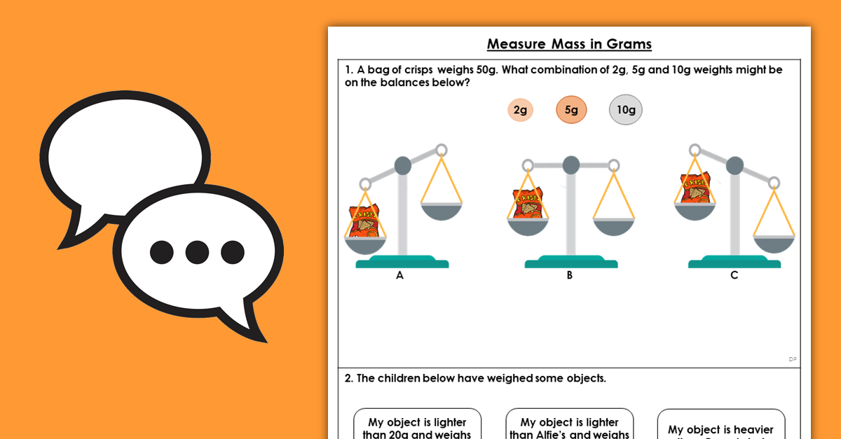 Year 2 Measure Mass in Grams Discussion Problems