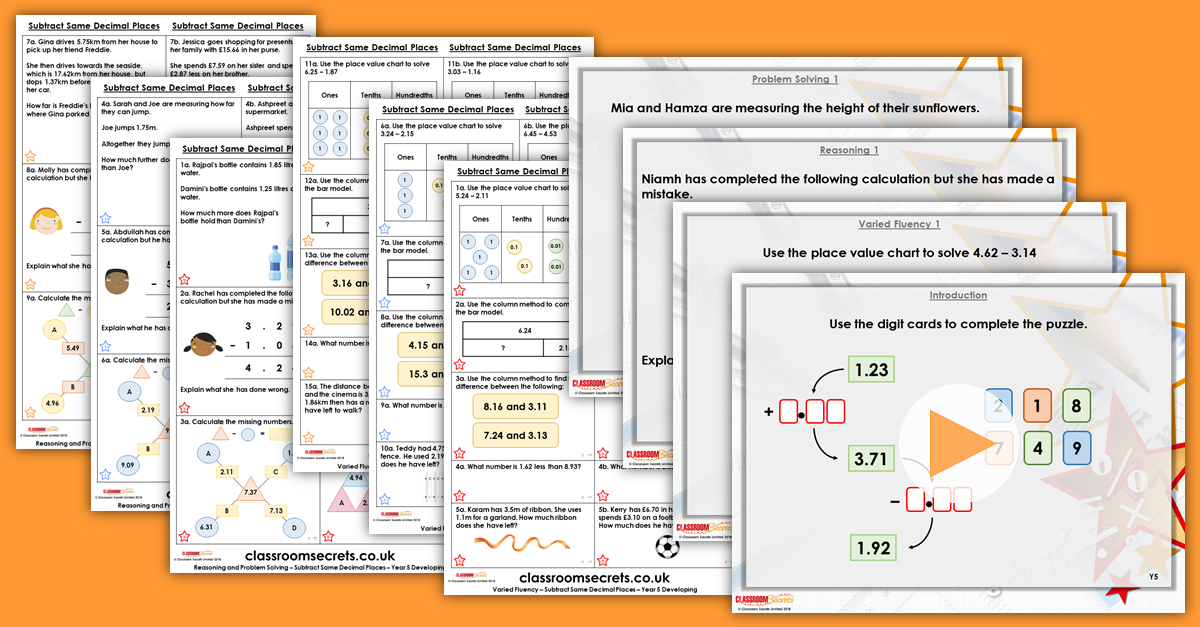 Mixed Age Year 4 and 5 Money, Decimals and Percentages Step 6 Resources