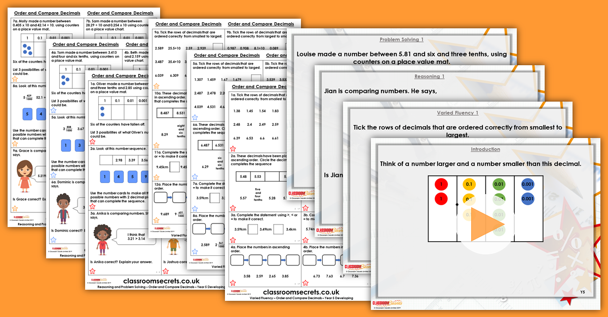 Mixed Age Year 5 and 6 Decimals and Percentages Step 7 Resources