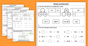 Adding and Subtracting Wholes and Decimals Homework