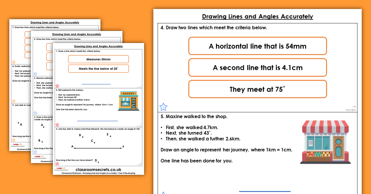 Drawing Lines and Angles Accurately Homework