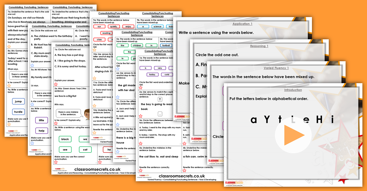 Consolidating Punctuating Sentences Year 2 Resource Pack