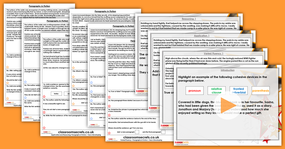 Paragraphs in Fiction Year 6 Resource Pack