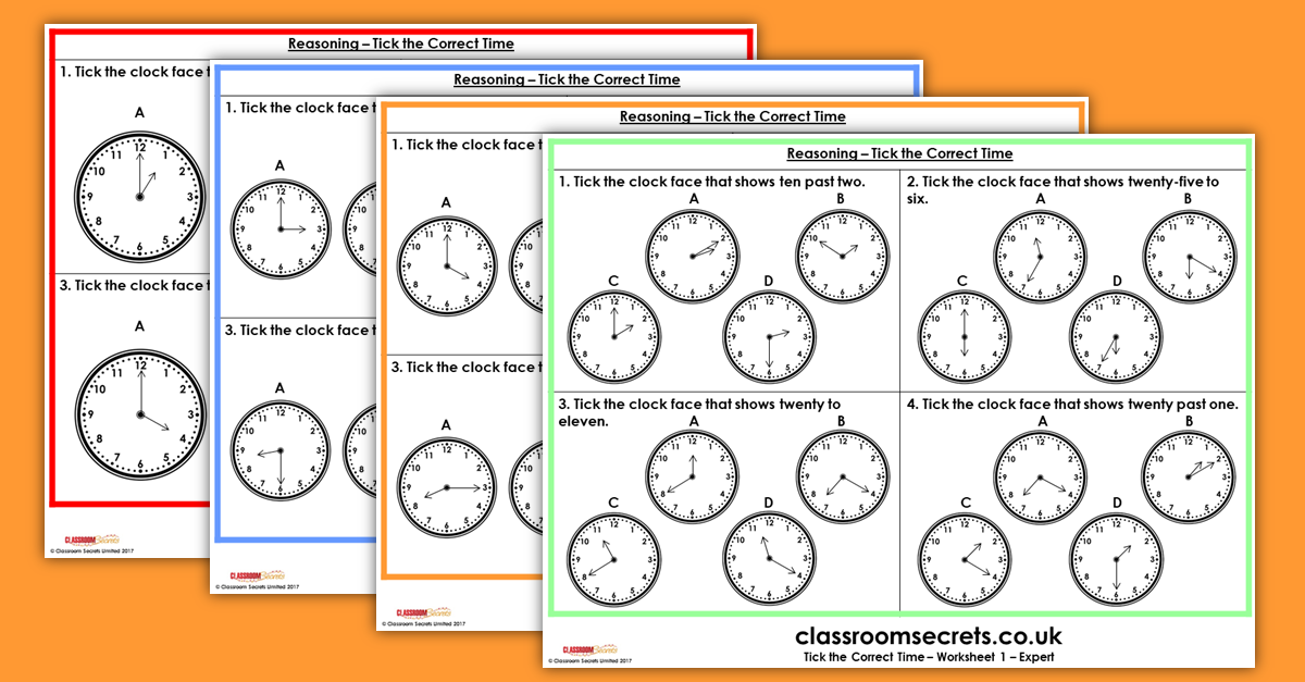 Tick the Correct Time SATs KS1 Reasoning Resources