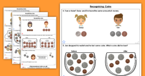 Free Recognising Coins Homework
