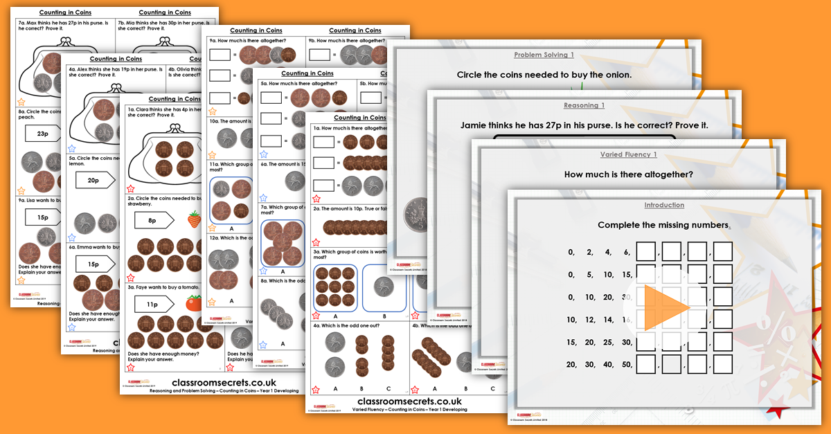 Counting in Coins Year 1 Resources