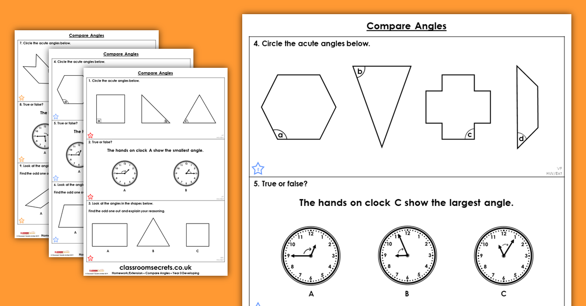 Compare Angles Homework