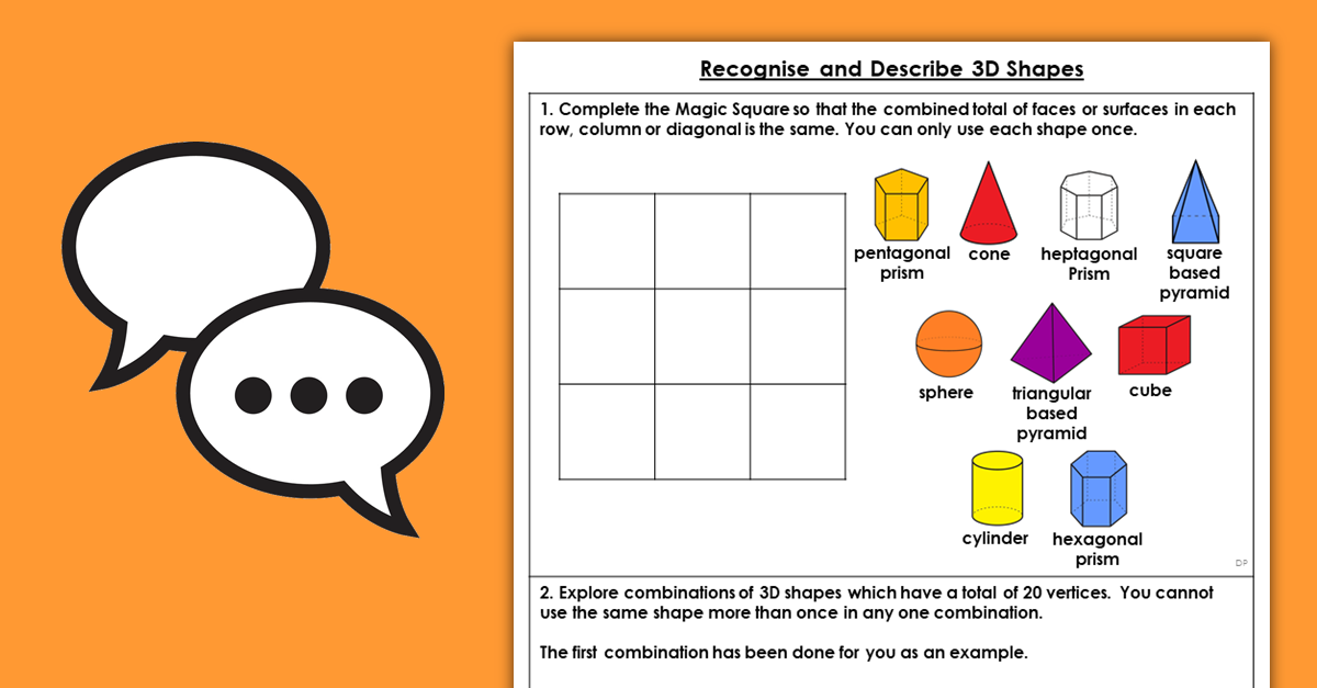 Year 3 Recognise and Describe 3D Shapes Resources