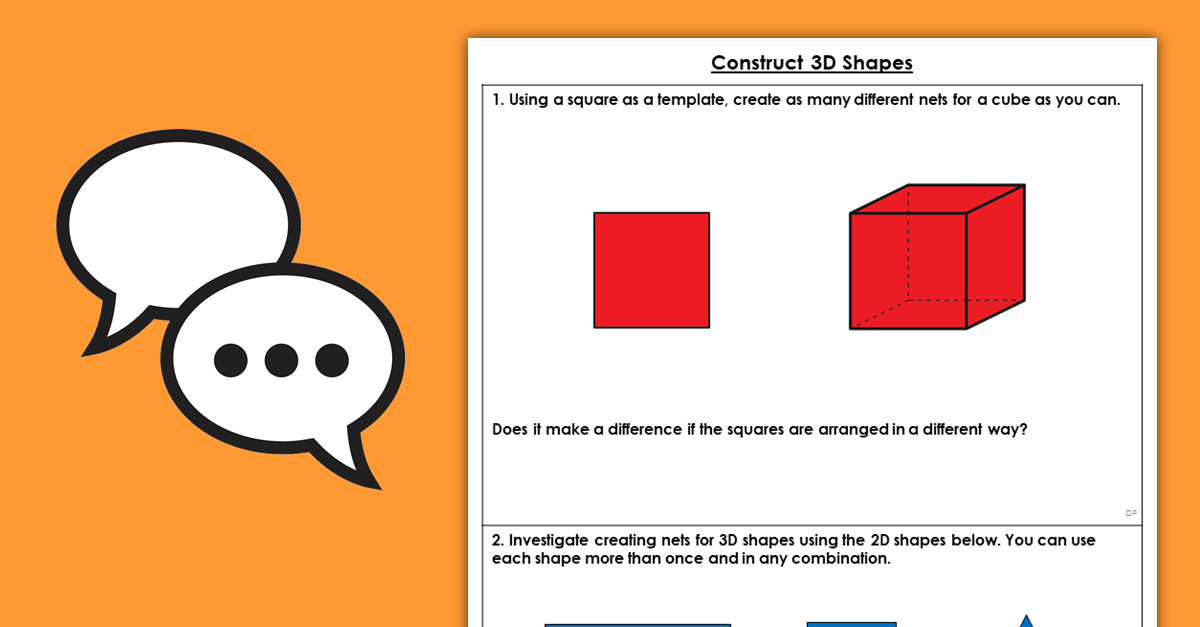 Year 3 Construct 3D Shapes Resources