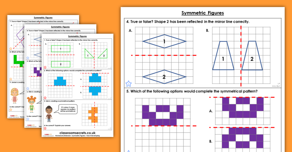 06 Symmetric Figures Classroom Secrets   Year 4 Summer Block 5 Step 6 HW EXT Symmetrical Figures Image 1024x535 