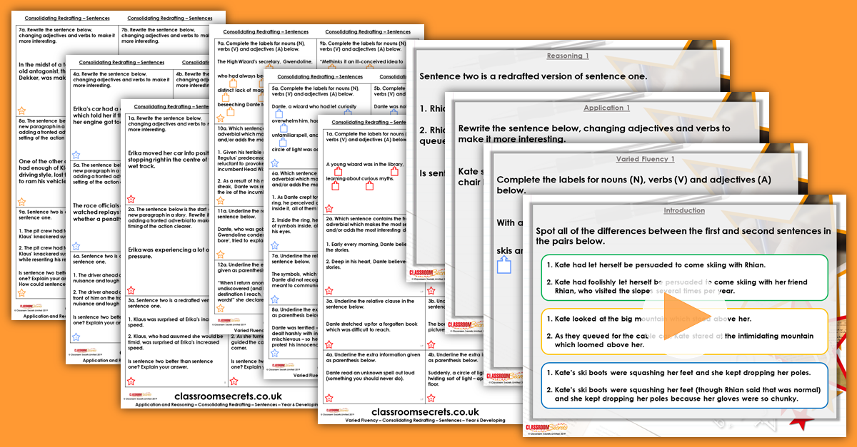 Consolidating Redrafting - Sentences Year 6 Resource Pack