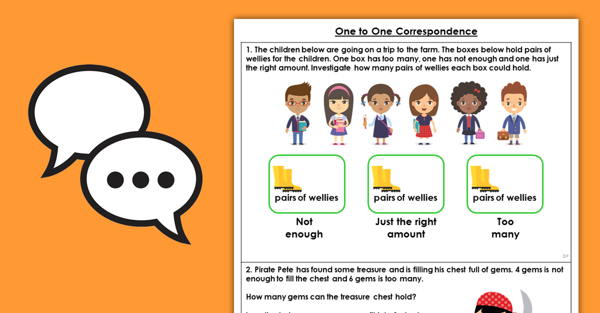 Year 1 One to One Correspondence Discussion Problems