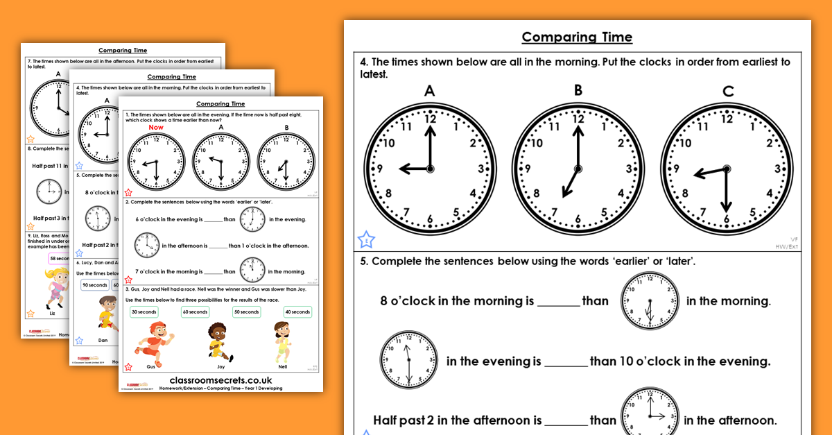 Comparing Time Year 1