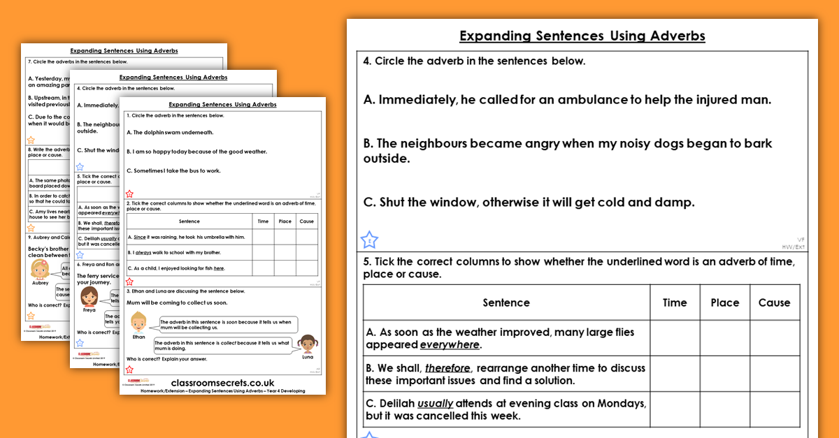 year-4-expanding-sentences-using-adverbs-homework-extension-ready-to-write-classroom-secrets
