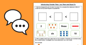 Year 1 Introducing Greater Than, Less Than and Equal To