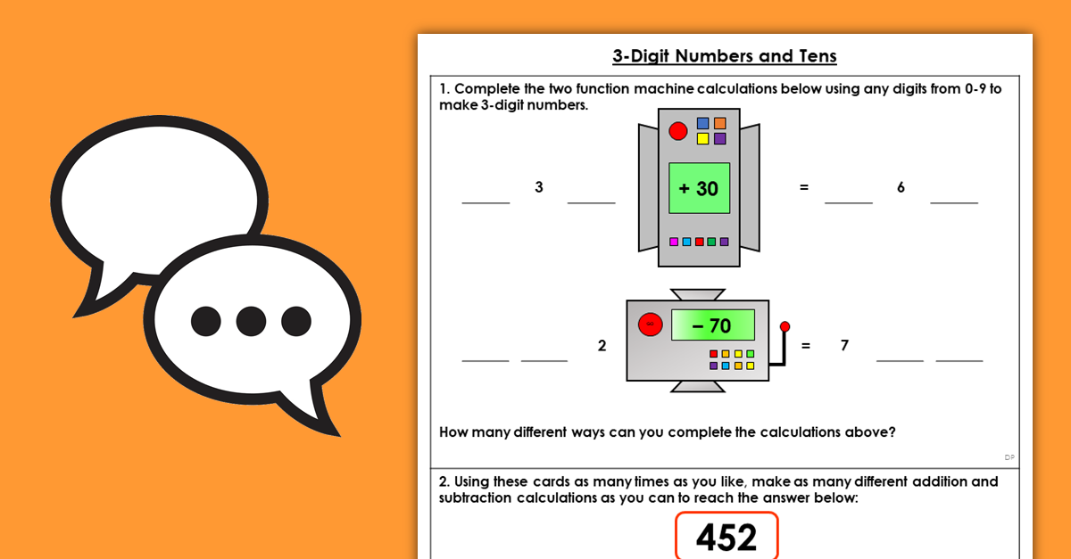 Year 3 3-Digit Numbers and Tens Discussion Problems