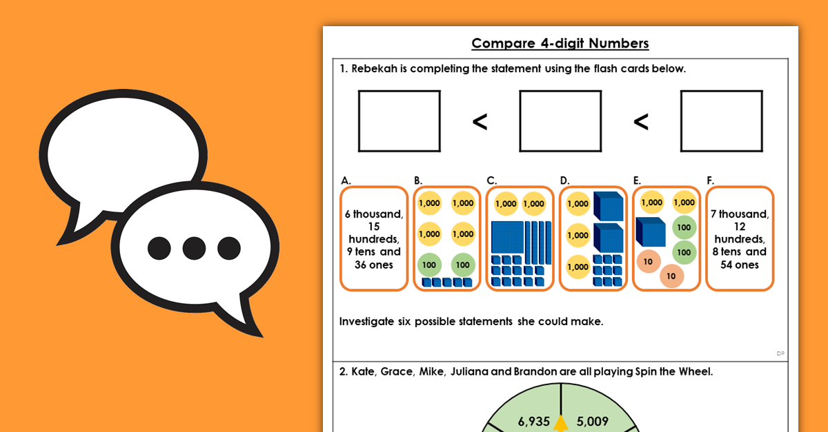 Year 4 Compare 4-Digit Numbers Discussion Problems