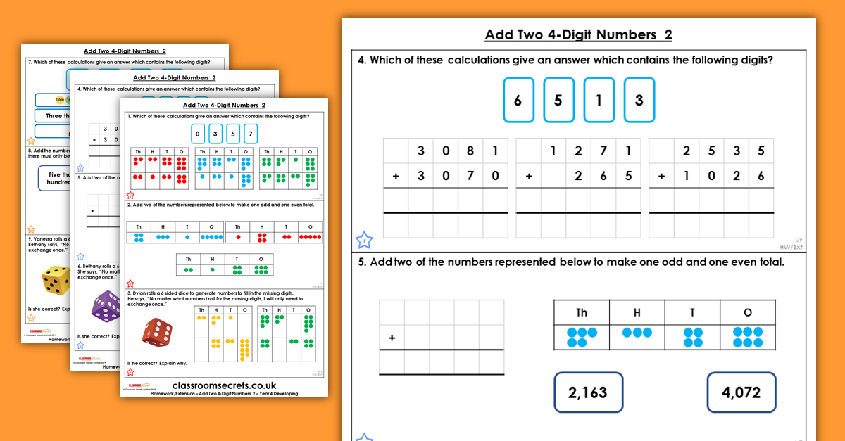 Add two 4-Digit Numbers 2 Homework