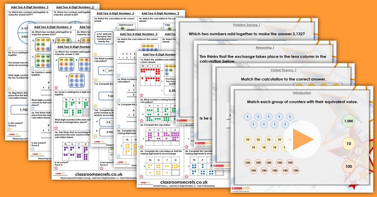 Add two 4-Digit Numbers 2 Year 4 Resources