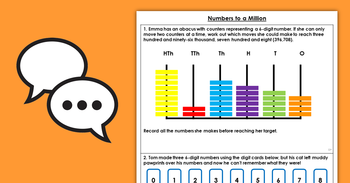 Year 5 Numbers to a Million Discussion Problems