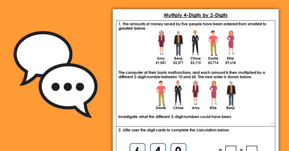 Year 6 Multiply 4-Digits by 2-Digits Discussion Problems
