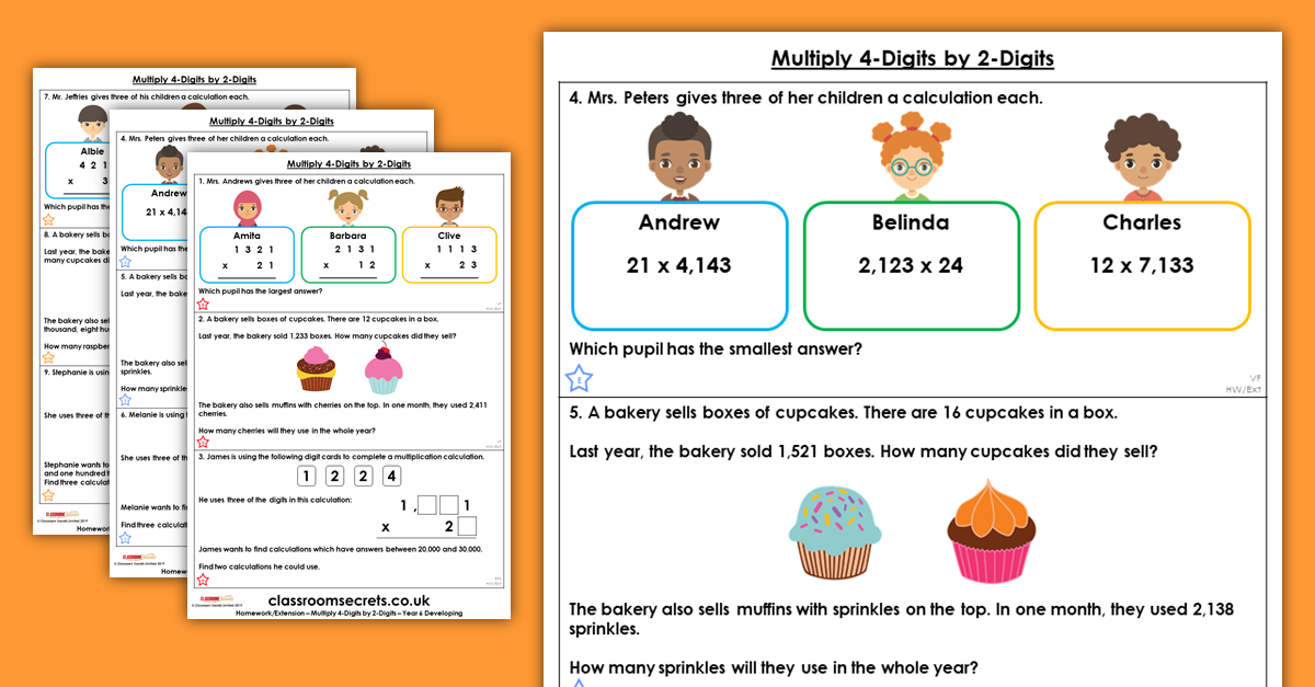 Multiply 4-digits by 2-digits Homework