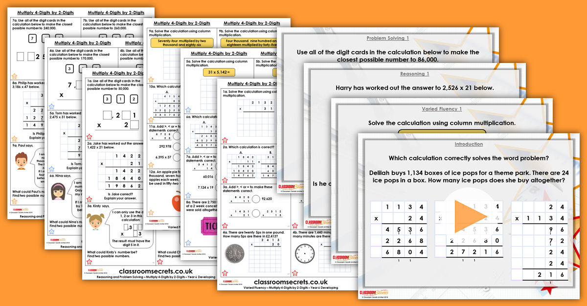 Multiply 4-Digits by 2-Digits Year 6 Resources