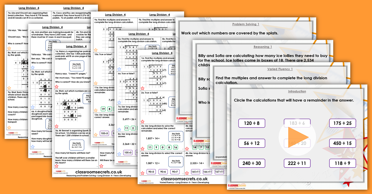 Long Division 4 Year 6 Resources