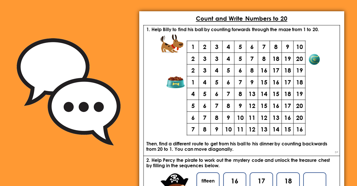 Year 1 Count and Write Numbers to 20 Discussion Problems