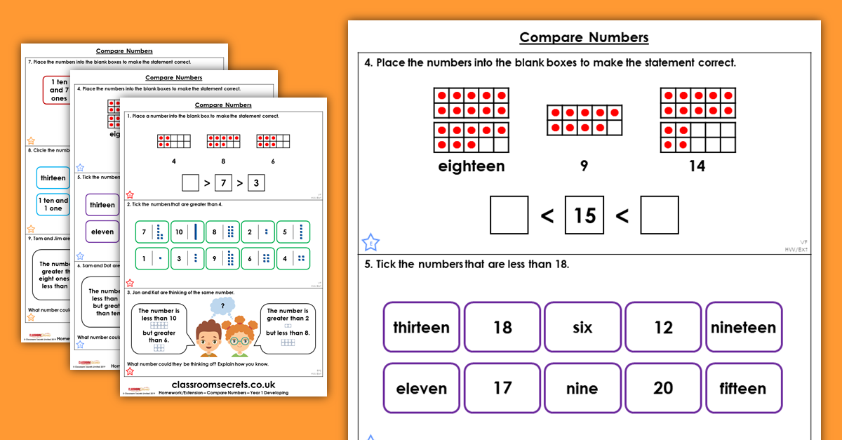 Compare Numbers Homework