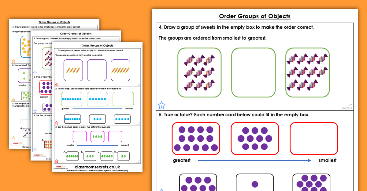 Order Groups of Objects Homework