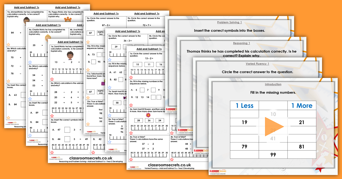 Add and Subtract 1s Year 2 Resources