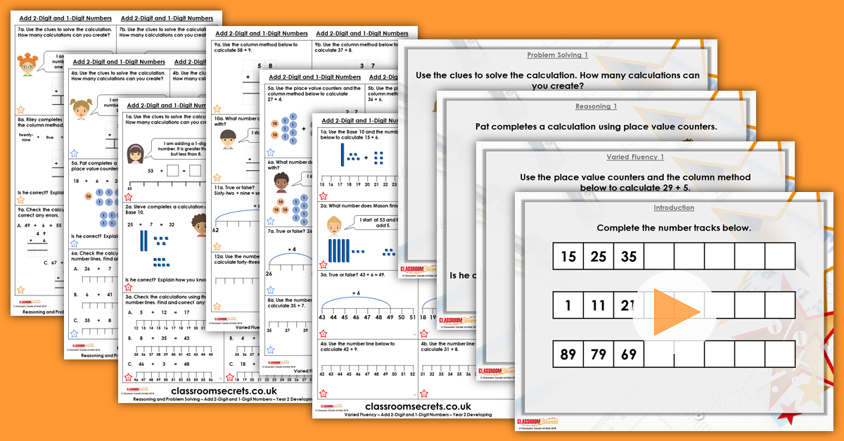 Add 2-digit and 1-digit Numbers Year 2 Resources