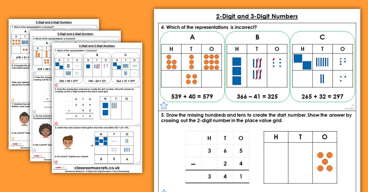 Add 2-Digit and 3-Digit Numbers Homework