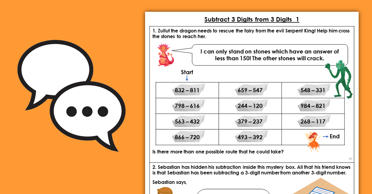 Year 3 Subtract 3-Digits from 3-Digits 1 Discussion Problems