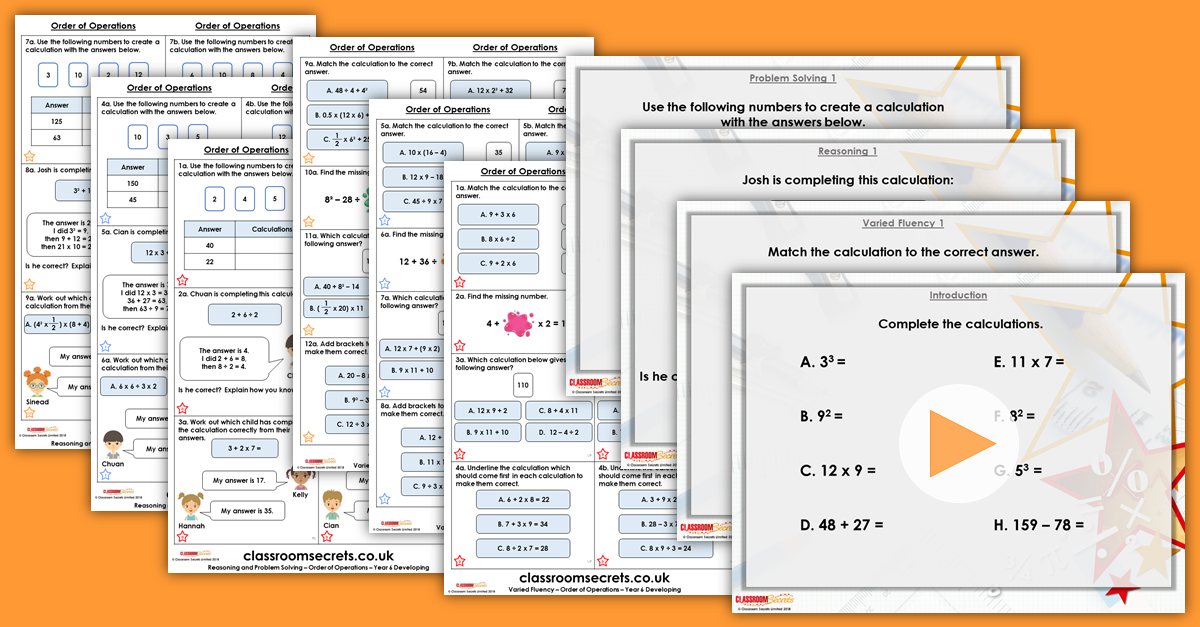 Order of Operations Year 6 Resources