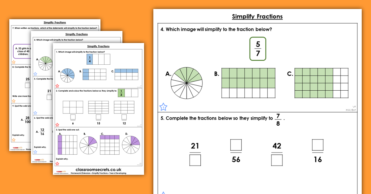 Free Simplify Fractions Homework