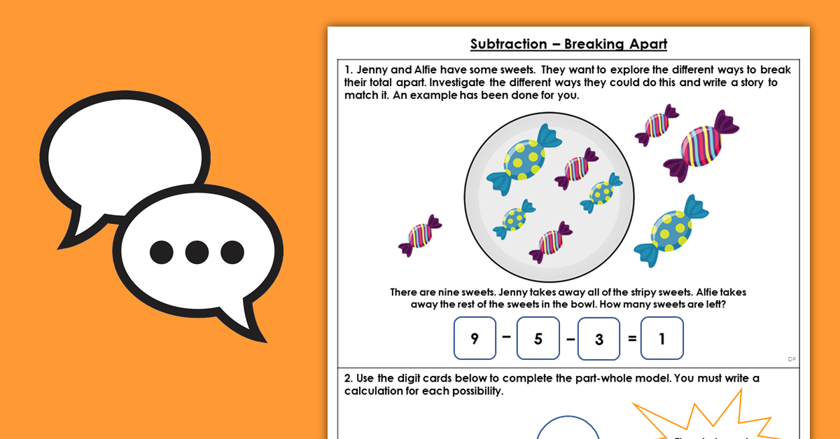 Year 1 Subtraction Breaking Apart Discussion Problems