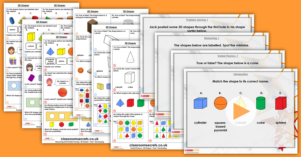 3D Shapes Year 1 Resources