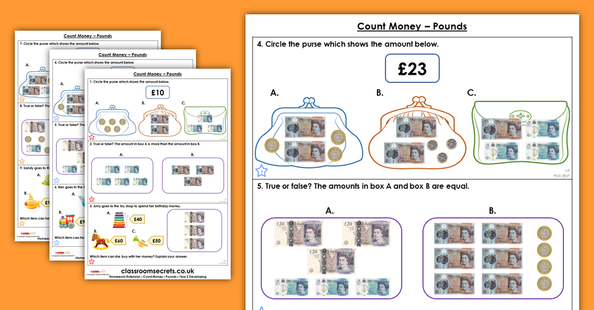 Count Money - Pounds Homework