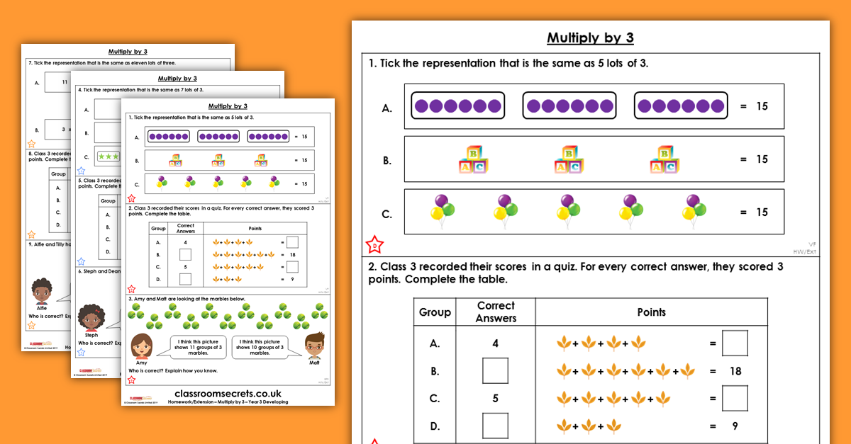 Multiply by 3 Homework