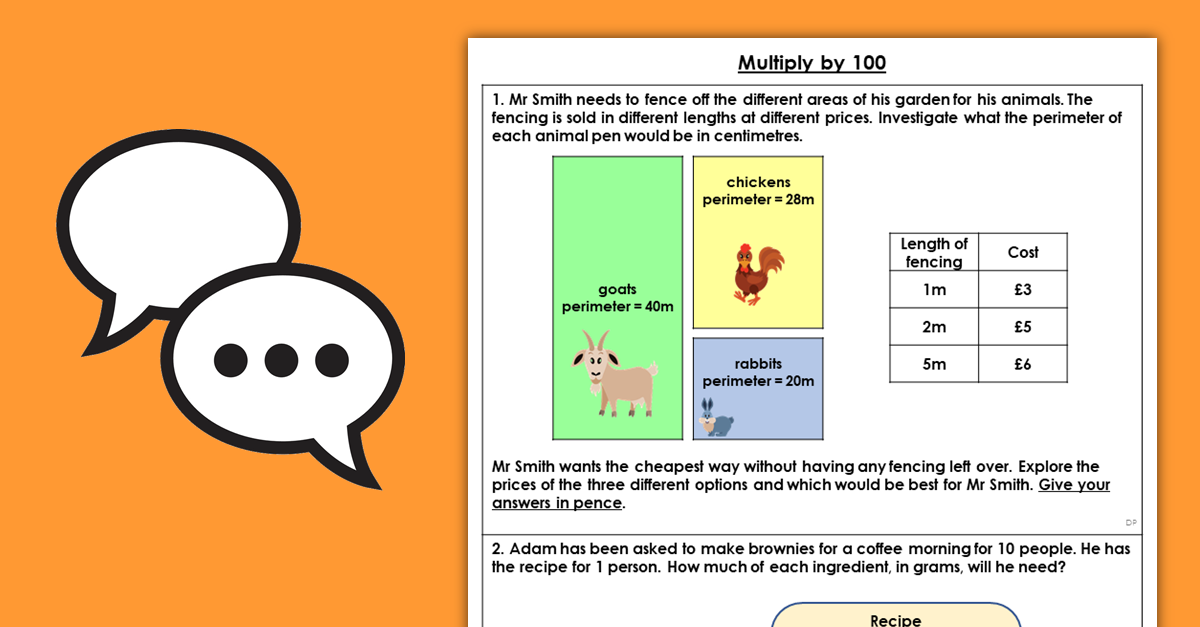 Year 4 Multiply by 100 Discussion Problems