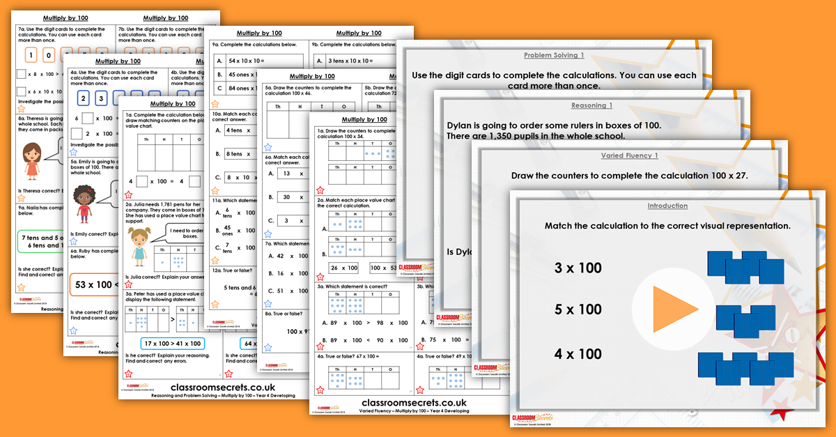 Multiply by 100 Year 4 Resources