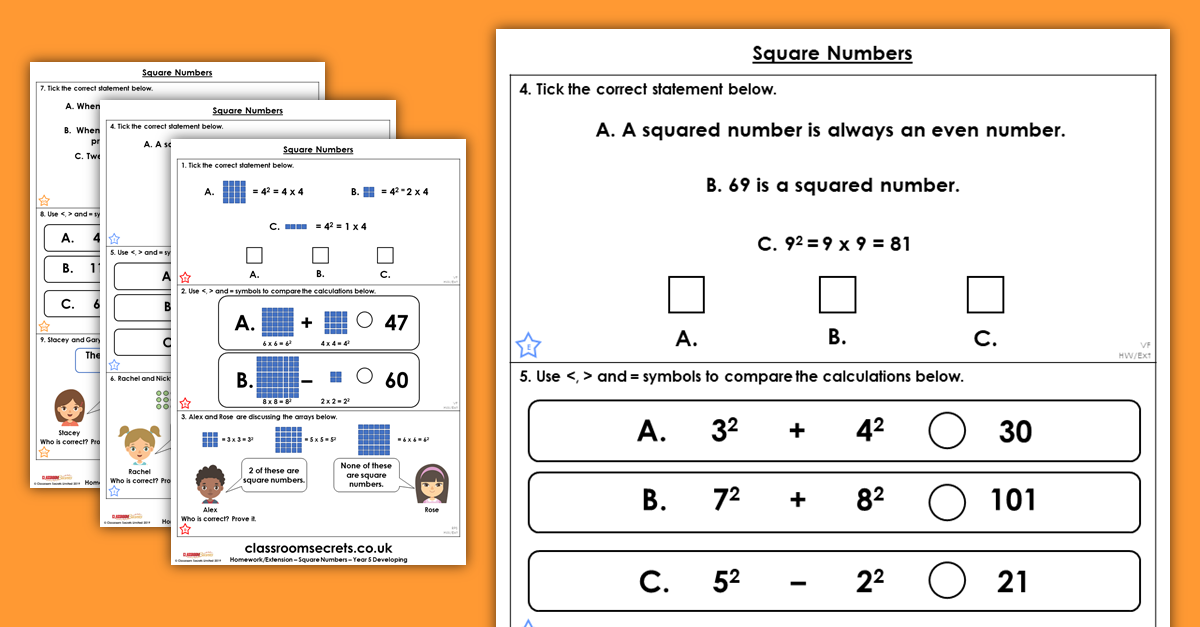 Square Numbers Homework
