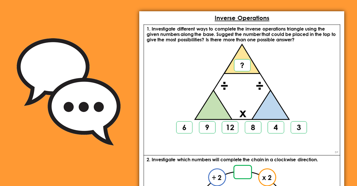 Year 5 Inverse Operations Discussion Problems