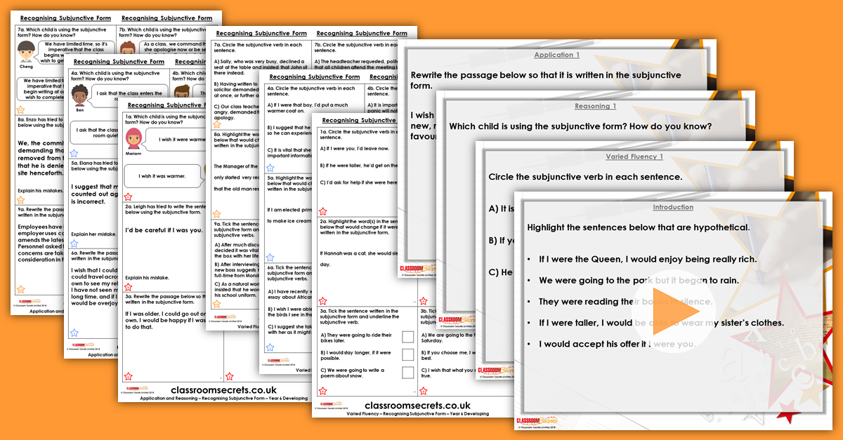 Recognising Subjunctive Form Year 6 Subjunctive Form Resource Pack