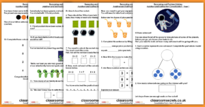 Addition and Subtraction Consolidation Year 1 Block 2 Worksheets