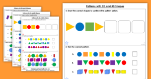 Patterns with 2D and 3D Shapes Year 1