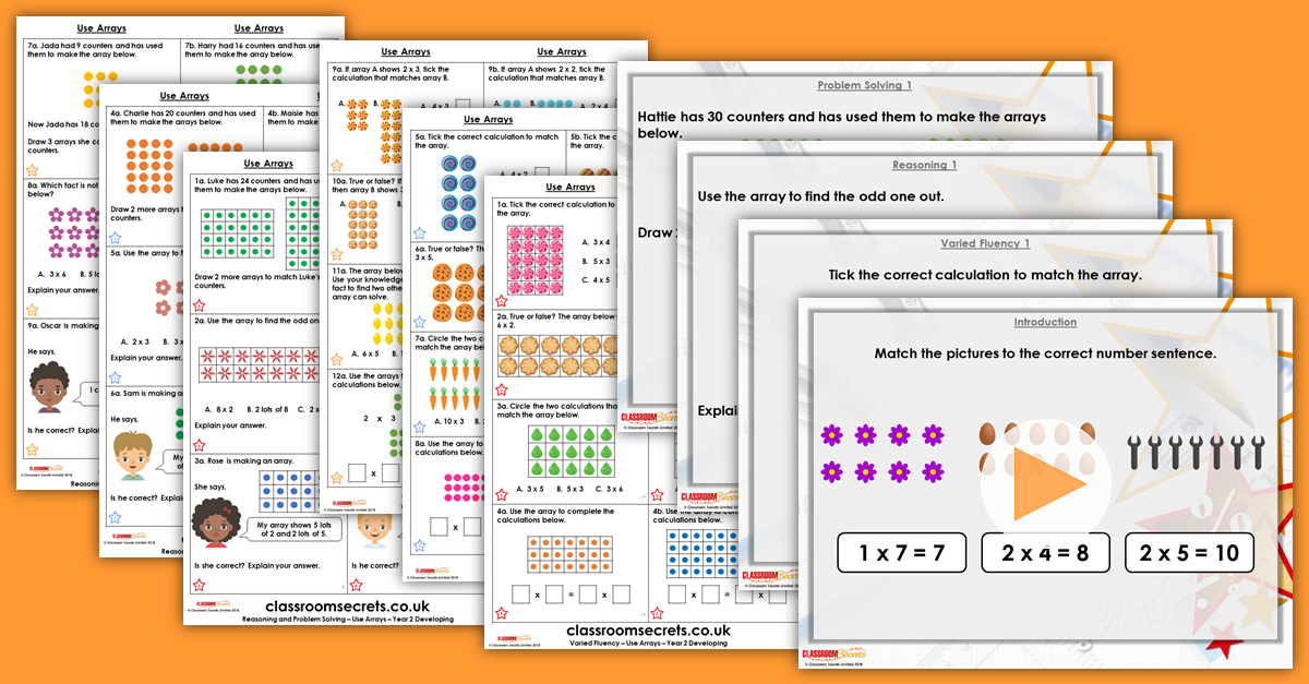 Use Arrays Year 2 Multiplication and Division Resource Pack